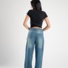 wide Leg Denim With Slit Hem