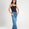Wide Leg Straight Loose Mid Blue