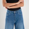 Wide Leg Straight Loose Mid Blue
